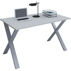 VCM, Schreibtisch, Premium Büromöbel Schreibtisch Lona X Silber (110 x 50 x 76 cm)