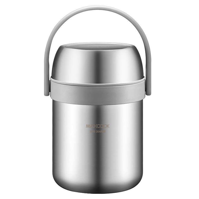 Maxcook geïsoleerde voedselthermos van 304 roestvrij staal voor warme gerechten, vacuüm-warmhoudlunchbox en lekvrije soepthermos met brede opening, 1,5 l