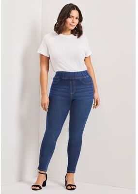 Plus Size Women's Hi Rise Jegging by Avenue in Mid Wash (Size 16)