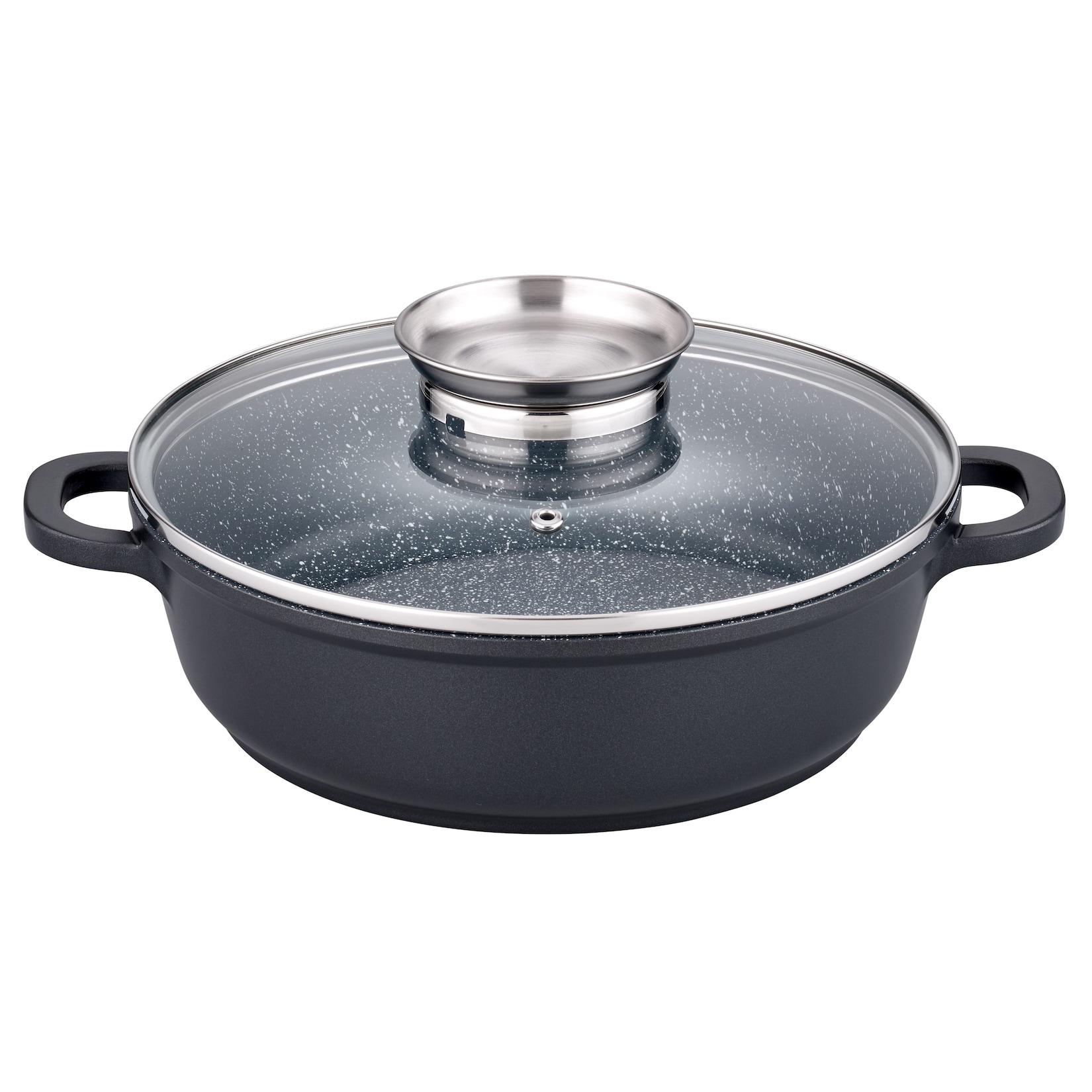 GSW Servierpfanne Gourmet Granit 24cm mit Glasdeckel
