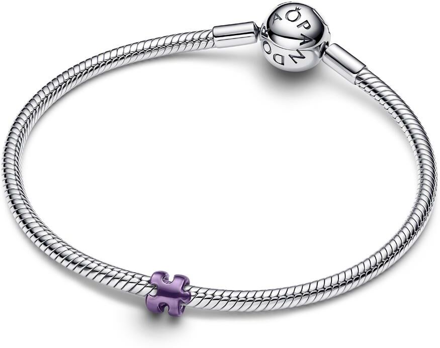 PANDORA Mini Charm Puzzleteil, violette Emaille & Silber lila