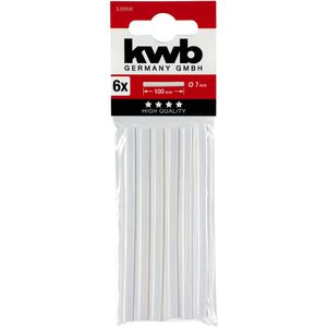 kwb Heißklebesticks 538906, transparent, Ø 7mm, Länge 100mm, 6 Sticks
