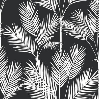 York Wallcoverings King Palm Silhouette Blue Wallpaper