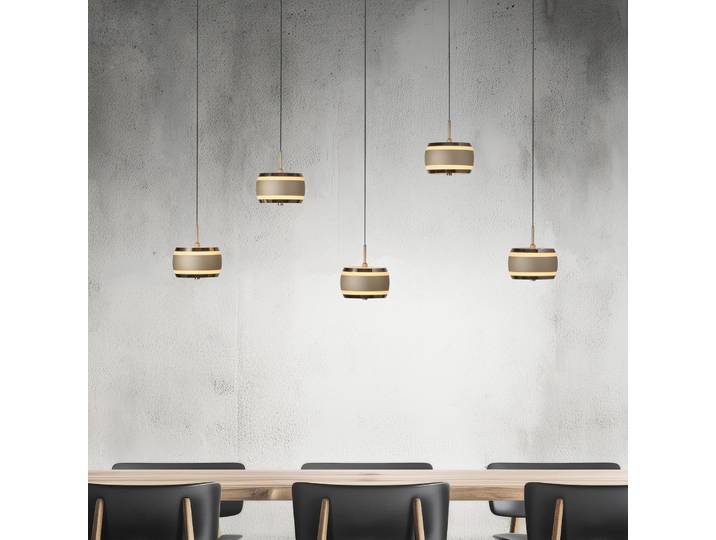 Falling Rings LED-Hängelampe, bronze, 101 cm, 5-fl. - PURE - Wohnzimmer - Modern - Metall - Mehrflammig