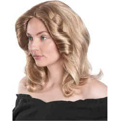 Maskworld Blonde Perücke mit Föhnwellen - Faschingsperücke