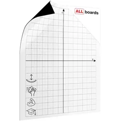 ALLboards Magnetische Whiteboard Folie 80x95 cm KOORDINATENSYSTEM