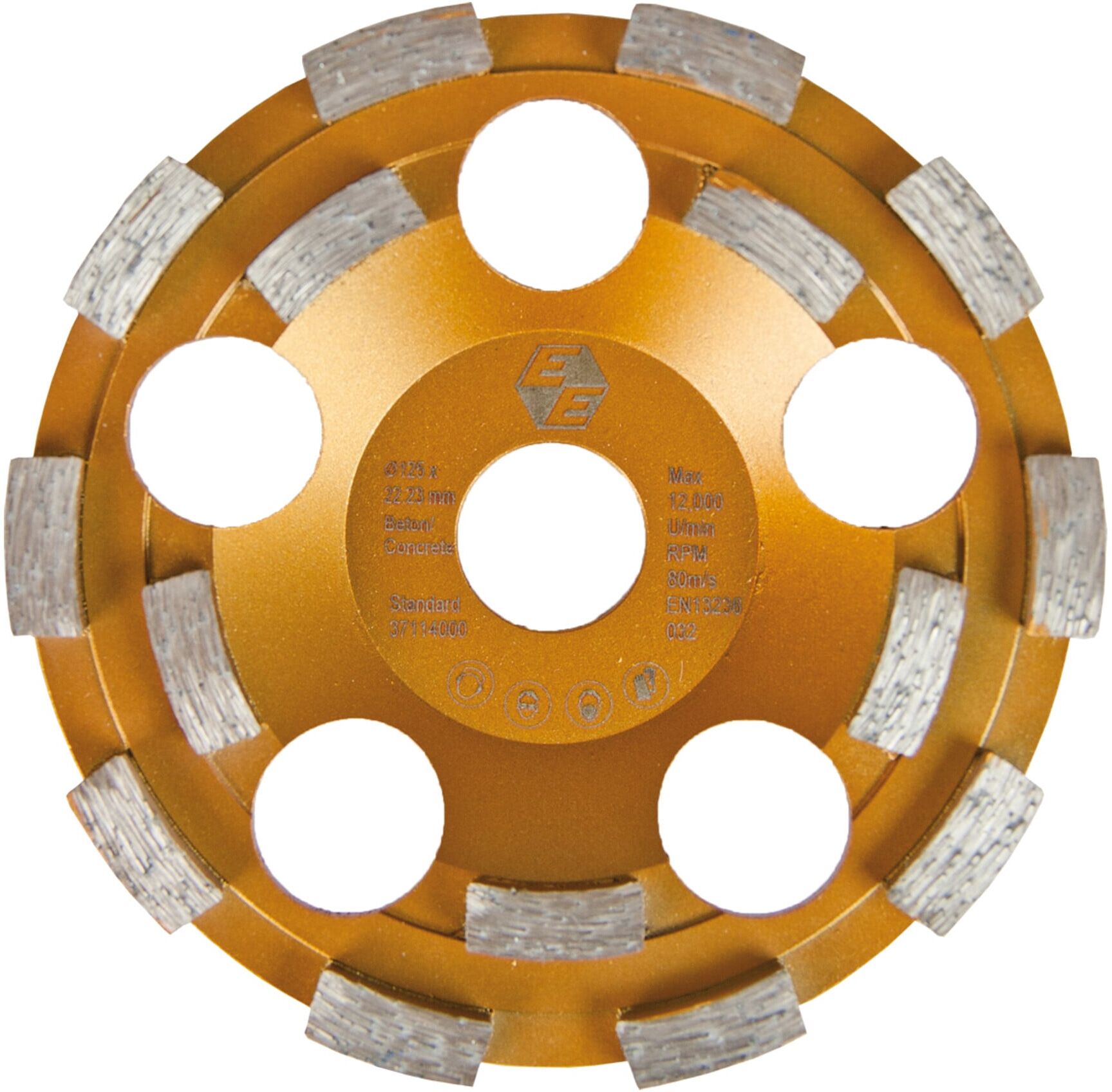 Eibenstock Diamant-Schleifteller Ø 125 mm -Standard- für Beton (gold) (37114000)