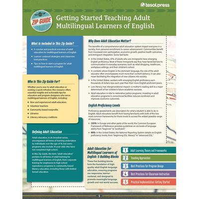 TESOL Zip Guide: Getting Started with Teaching Adult Multilingual Learners of English, Sonstige von Shawn Chakrabarti,Jennifer Gagliardi, Tesol Press,