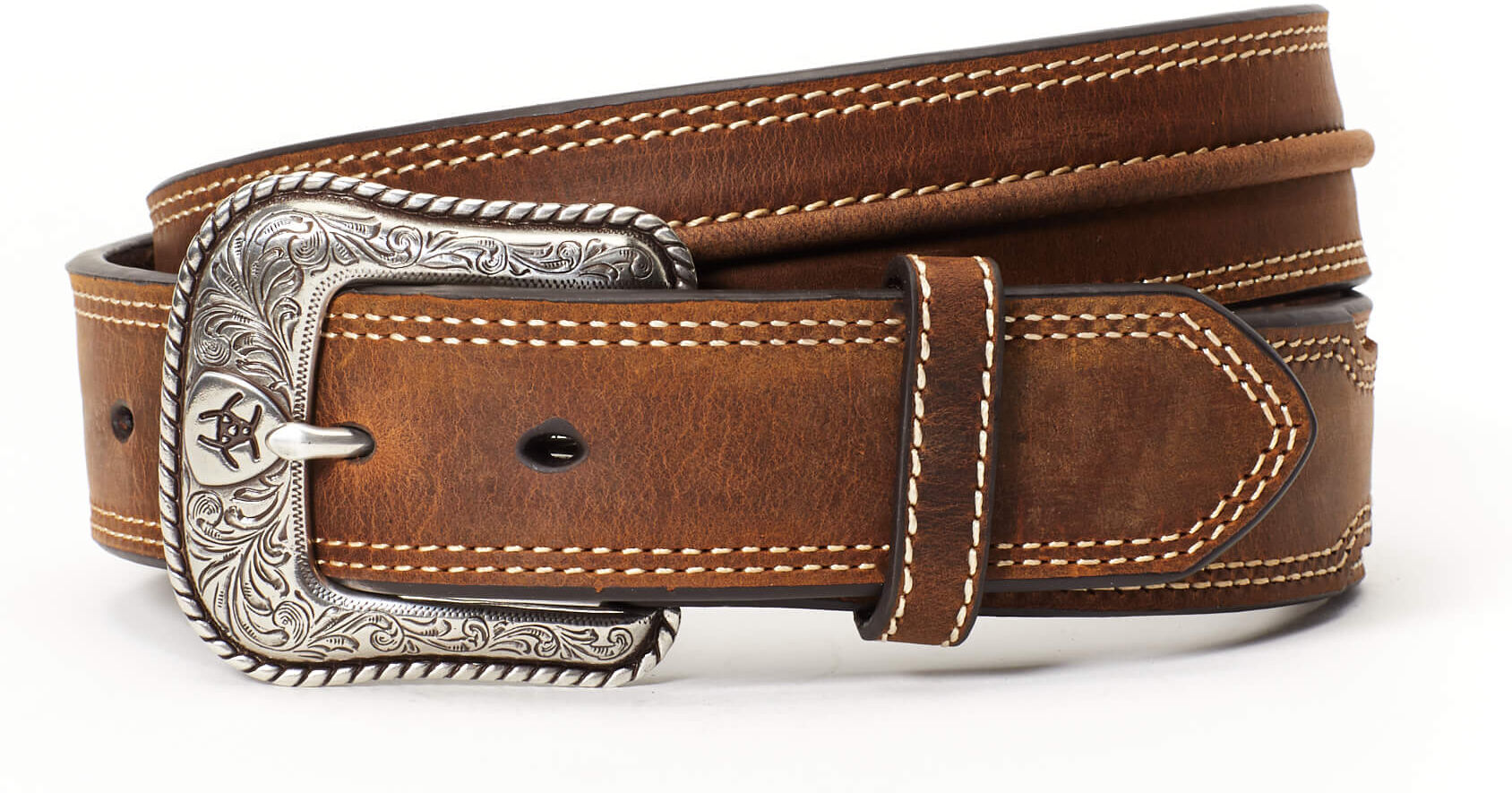 Men's Center Ridge Tan Belt in Natural, Size: 42 by Ariat