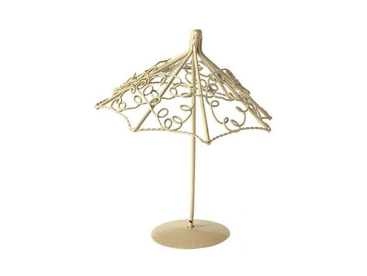 Glorex Mini-Gardening Sonnenschirm Creme 11 × 9 cm