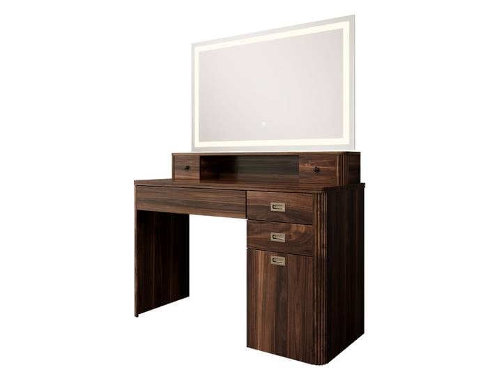 Coiffeuse avec miroir led chêne rustique 120x163.5cm