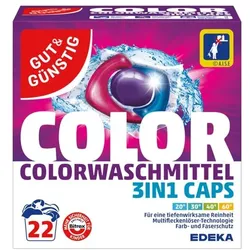 Gut & Günstig Colorwaschmittel Color »3in1 Caps« 22 WL
