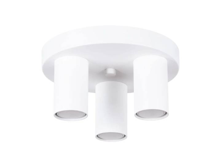 Plafonnier blanc avec 3 spots fixes