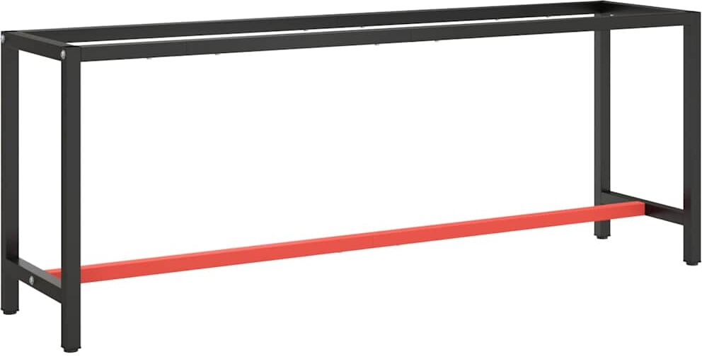 vidaXL Cadre banc de travail Noir mat et rouge mat 210x50x79 cm Métal
