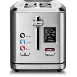 Solis Zwei-Schlitz Toaster, Brötchenaufsatz, Wiedererhitzungsfunktion