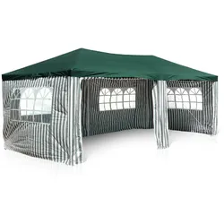 VCM Pavillon   Maße ca. 3x6 m   wasserabweisende 110g / m2 PE Plane   Partyzelt   Gartenzelt mit Stahlgestell   Festivalzelt   Grün