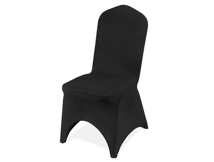 SucceBuy 50 pièces housses de chaise noires Polyester Spandex housses extensibles pour fête de mariage salle à manger Banquet housse de chaise avant arquée