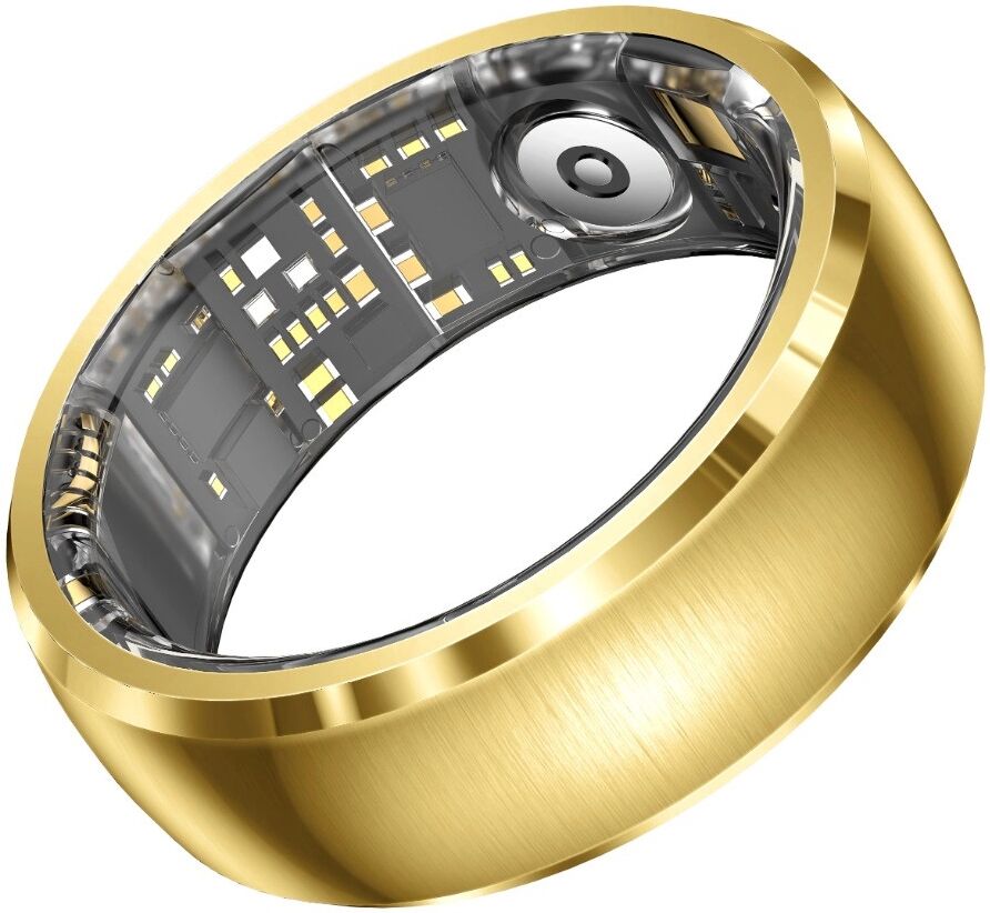 INF Multifunktionaler Smart Ring – Edelstahl Touchscreen, IP68+5ATM Wasserdicht, Gestensteuerung, Ladeetui, kompatibel mit Gold 10