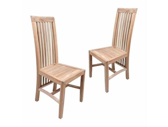 Divero 2er Set Esszimmer-Stuhl Bolero aus Teakholz, unbehandelt - Farbe: Natur-Braun
