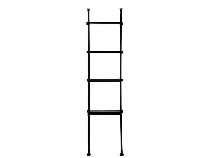 Teleskopregal mit 4 Ablagen 165 - 297 cm schwarz