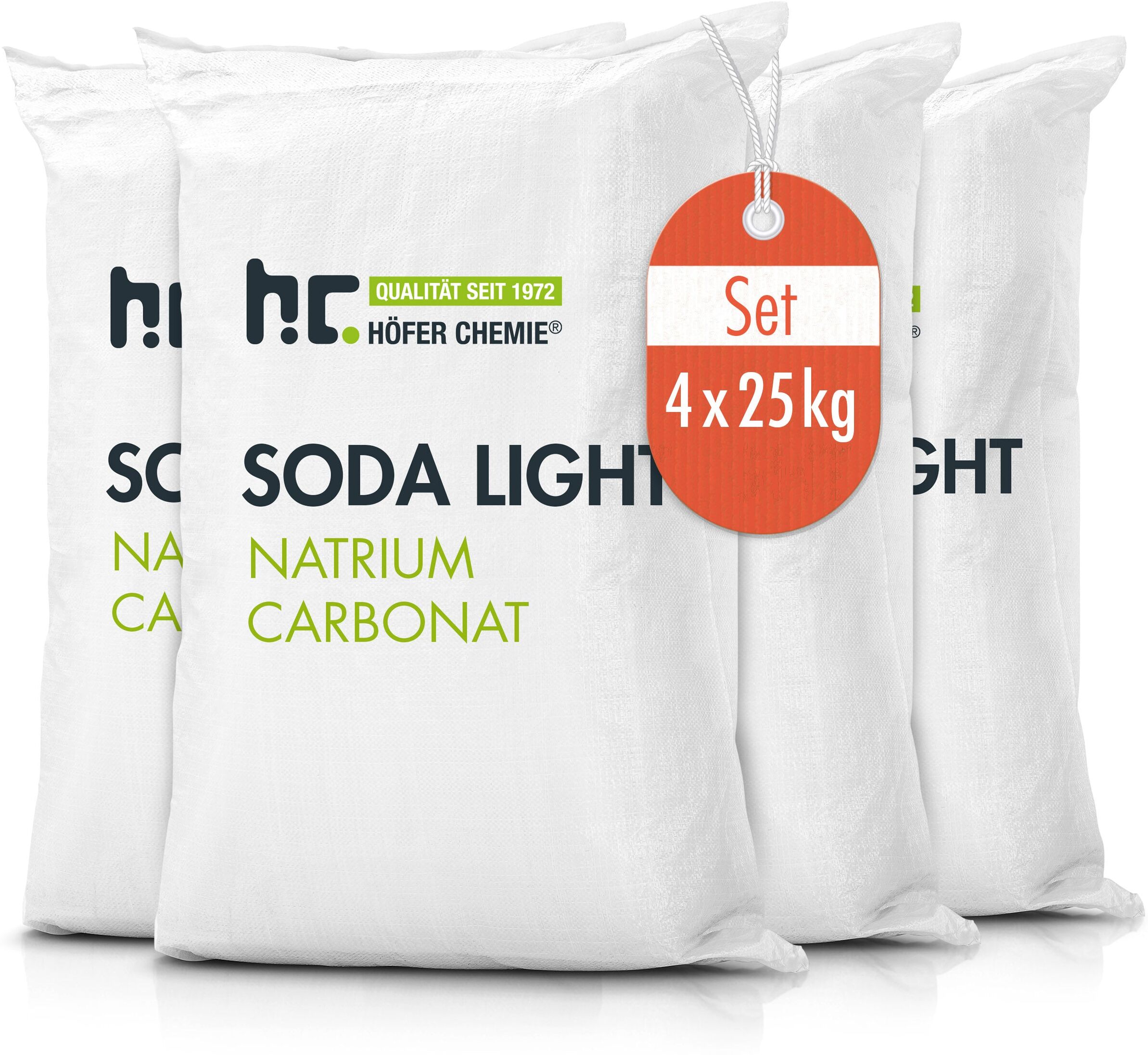 Höfer Chemie GmbH 20x 25 kg de carbonate de sodium (soude), qualité technique légère