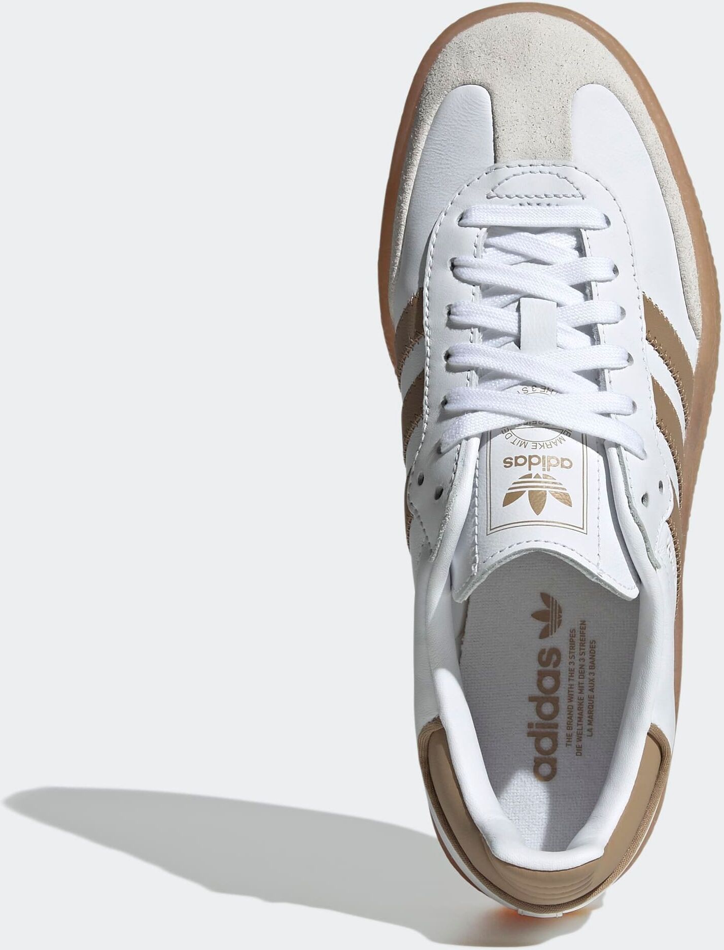 Sneaker ADIDAS ORIGINALS "SAMBAE", Damen, Gr. 42, beige (cloud weiß, sanftes weiß, cardboard), Leder, Schuhe Sneaker cloud weiß, sanftes weiß, cardboard 42