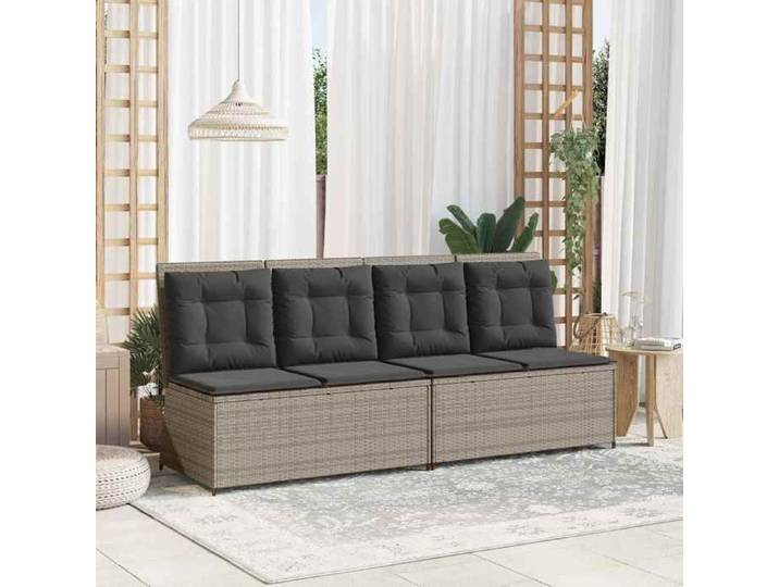 VIDAXL Banc de jardin( 1 pc) - Banquette - Gris clair polyrotin 110x67x95 cm M12357