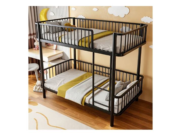 Celya Etagenbett 90 × 200 mit abgerundeten Ecken, erhöhten Beinen (ohne Matratze, mit Sicherheitsgeländer, platzsparend)
