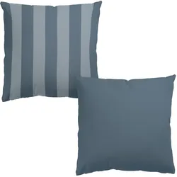 DEKOKISSEN 2er-Set Schieferblau trifft Streifen Duo 40/40 cm