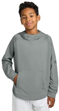 Richardson RY7200LSH Youth Charge Performance Fleece Long Sleeve Hoodie in Grey size XS   Polyester Blend