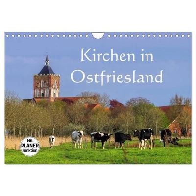 Kirchen in Ostfriesland (Wandkalender 2027 DIN A4 quer), CALVENDO Monatskalender