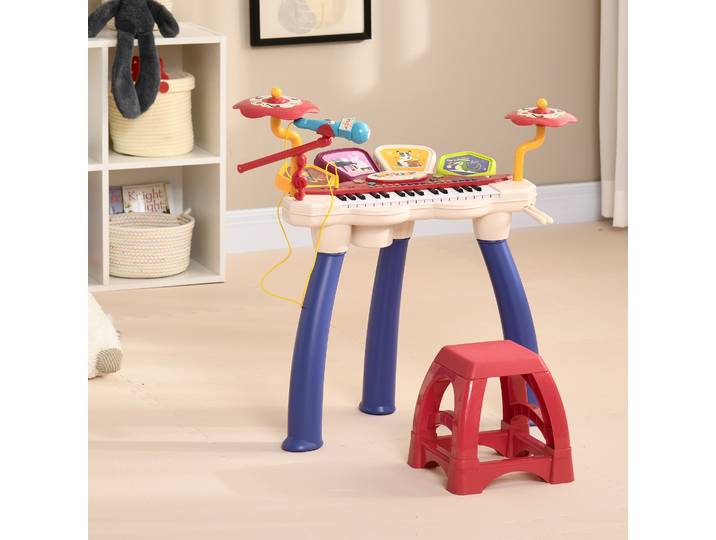AIYAPLAY Piano & Batterie Enfant 2en1 Micro Tabouret Inclus