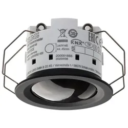 Jung 337001SDE KNX Präsenzmelder Mini mit Temperaturmessung, Standard, Secure, IP 44, 3,00 m, dunkle Linse, schwarz 33700 1S DE