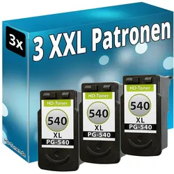 Druckfuxx, Druckerpatrone, 3x TINTE PATRONEN für CANON PG-540 XL MX475 MX535 MG2150 MG2250 MG3150 MG4150