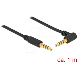 DELOCK 85610 - Klinkenkabel 3,5 mm 4 Pin St > St gewinkelt, 1,0 m