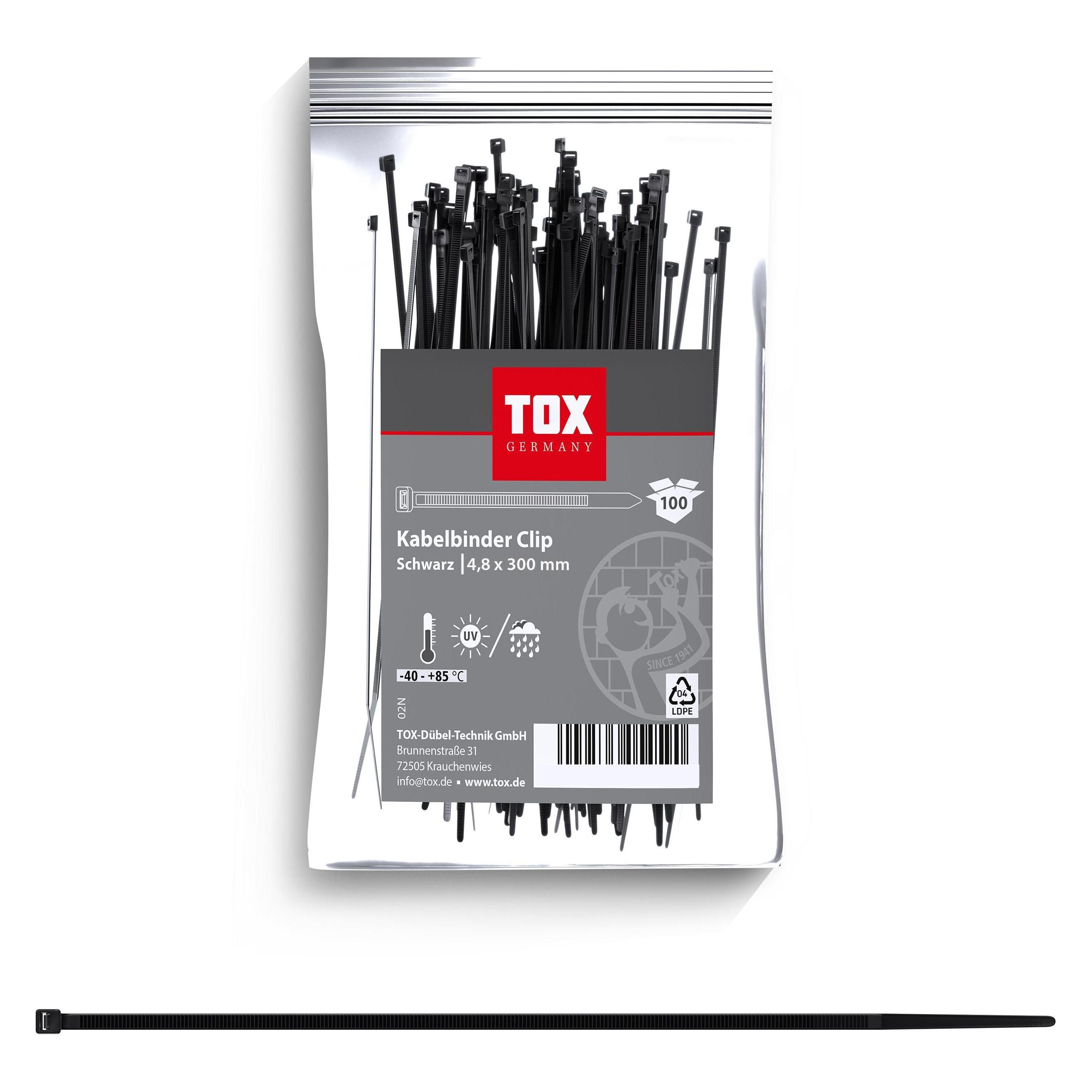 Tox Kabelbinder Clip 4,8x300 (100 Stk.) (Kunststoffkabelbinder, 300 mm, 100 Stk.) (099600028)