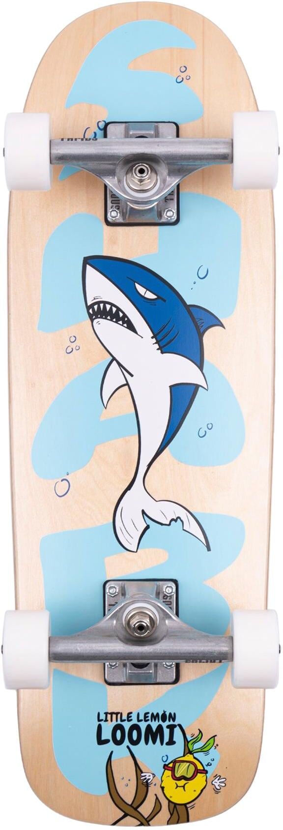 Skateboard "Loomi Boards Corkgrip Shark 24.75", bunt (blau, mehrfarbig), Skateboards, Skateboard blau, mehrfarbig Einheitsgröße