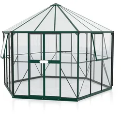 Vitavia Gewächshaus Pi 9000 inkl. 3 Seitenfenstern - 9,0 m2 dunkelgrün