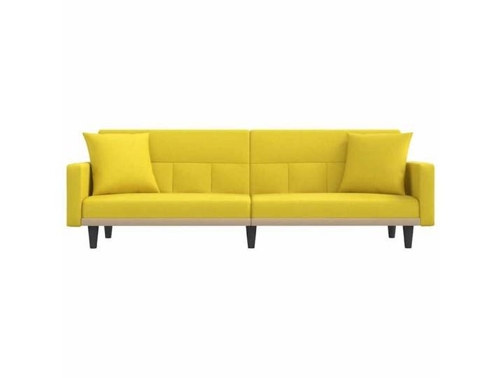 Magnifique Jaune Sofa ergonomique - Canapé-lit convertible - Sofa-lit - avec coussins jaune clair tissu &&81726