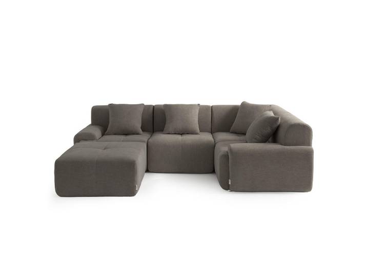 MILYsofa Ecksofa Chenille Aschbraun, Braun, Füllung: Viskoelastischer Kern,Komfortschaum,Viskoelastischer Kern, einzeln stellbar, 260x190 cm, Wohnzimmer, Sofas & Couches, Wohnlandschaften, Ecksofas