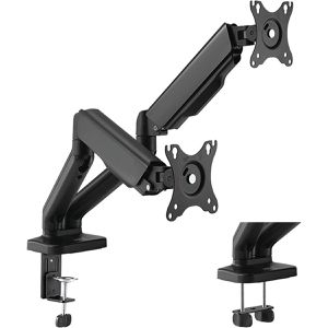 LogiLink Monitorhalterung BP0177, VESA 75x75 & 100x100 mm, für Tisch, höhenverstellbar, drehbar, bis 32 Zoll, 2 Monitore
