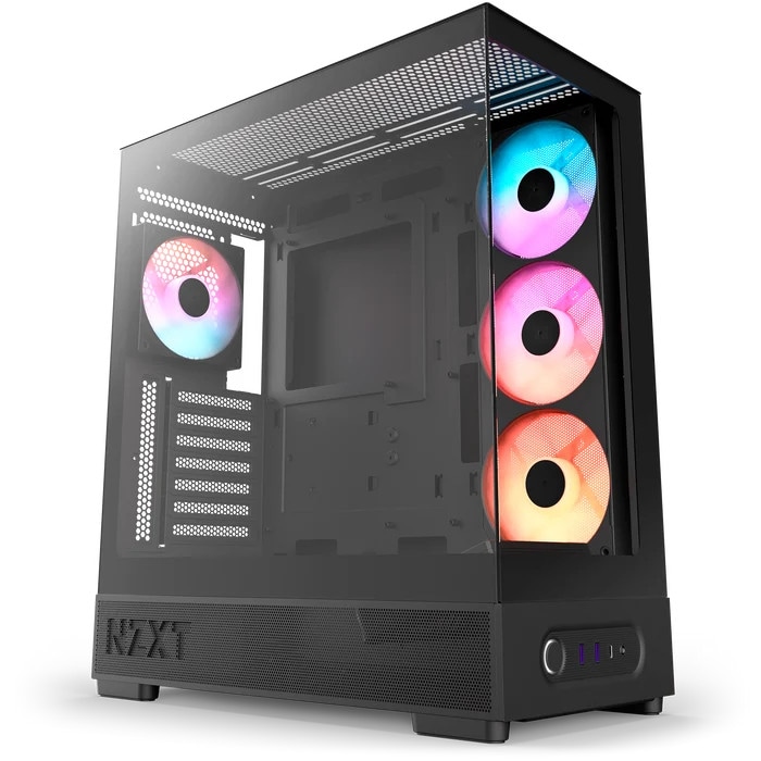 NZXT S5 RGB Deluxe Gaming PC Gehäuse Midi-Tower Schwarz Seitenfenster