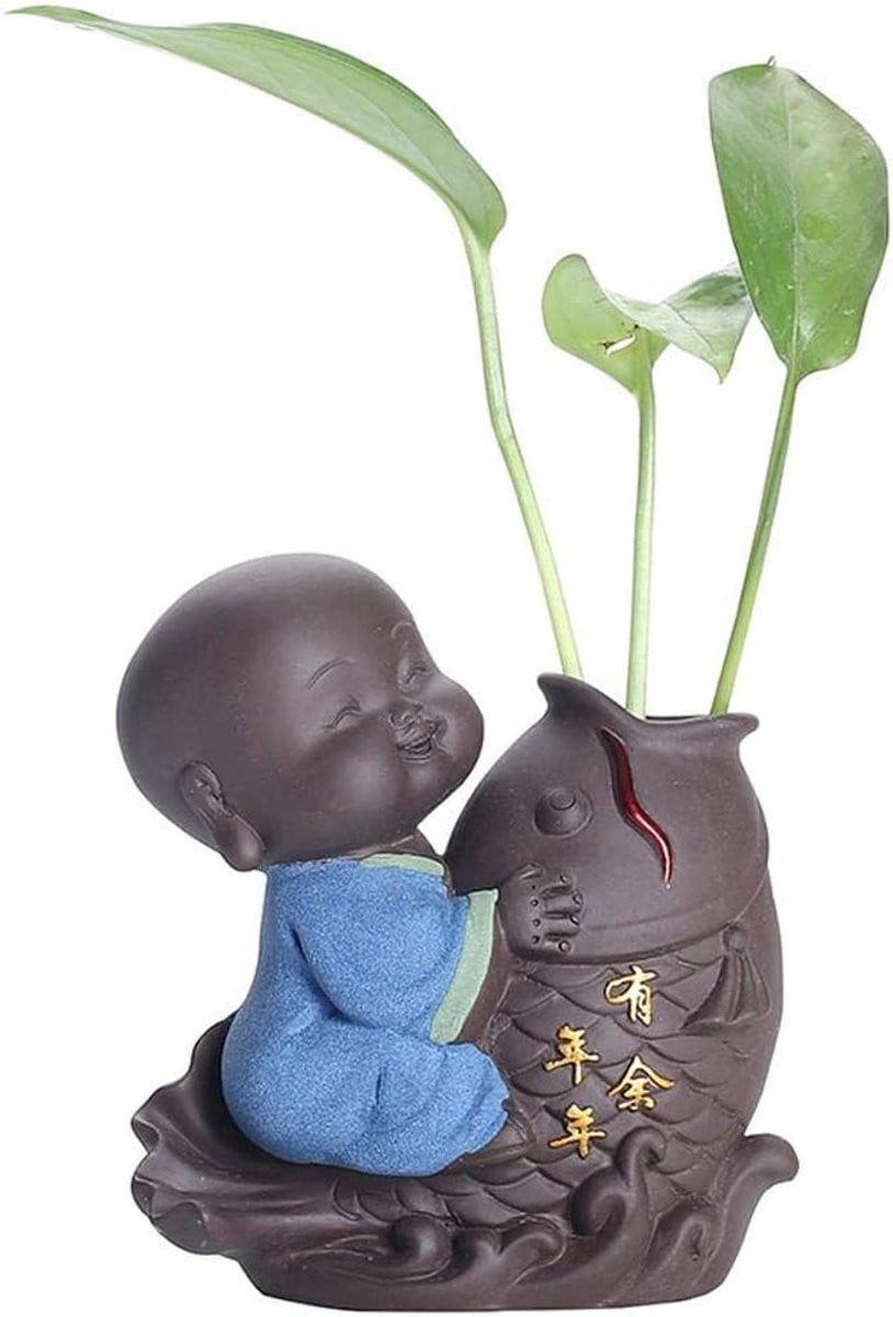 Handgemaakt Keramisch Boeddha Beeldje Maitreya Monnik Decoratie