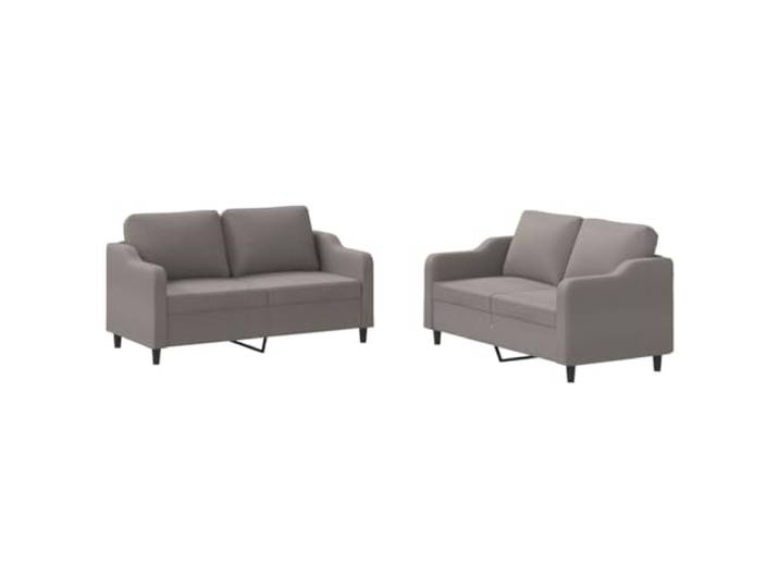 Coespram 2-tlg. Sofagarnitur mit Kissen, 2er Couch Set Taupe Stoff Gemütliche Polstermöbel fürs Wohnzimmer mit dicker Schaumstoffpolsterung, atmungsaktivem Gewebe und Metallbeinen.