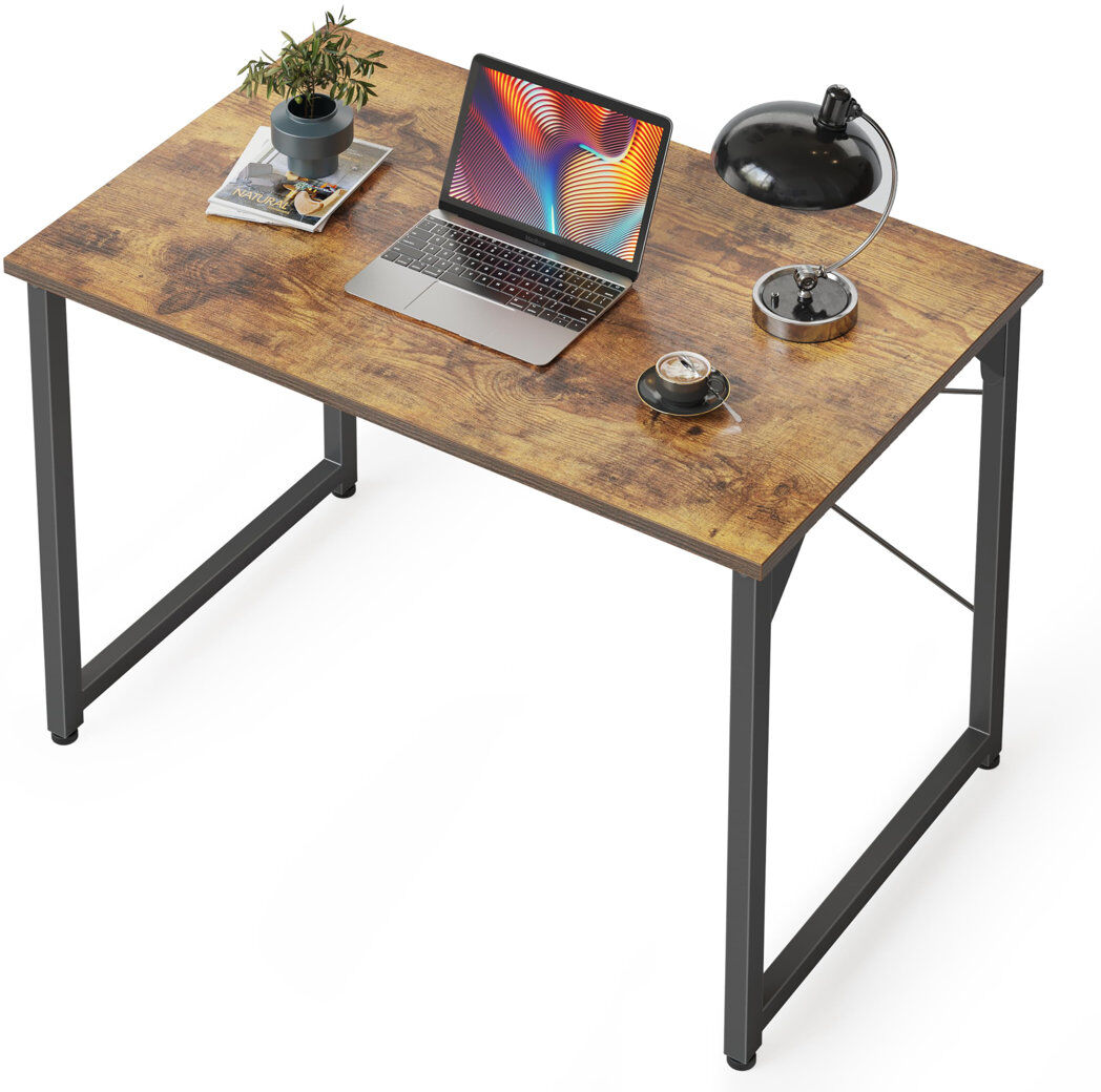 17 Stories Nieem Steel Writing Desk Brown