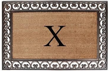 A1 Home Collections Rubber Coir Classic Paisley Border Monogrammed Welcome Entrance Doormat