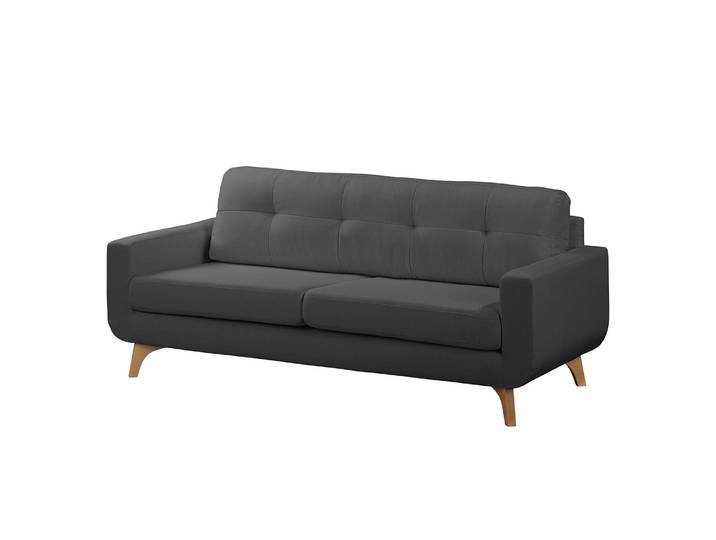 home24 Bank Postville 3-zitsbank grijs/grijs geweven stof 198 x 88 x 90cm Scandi