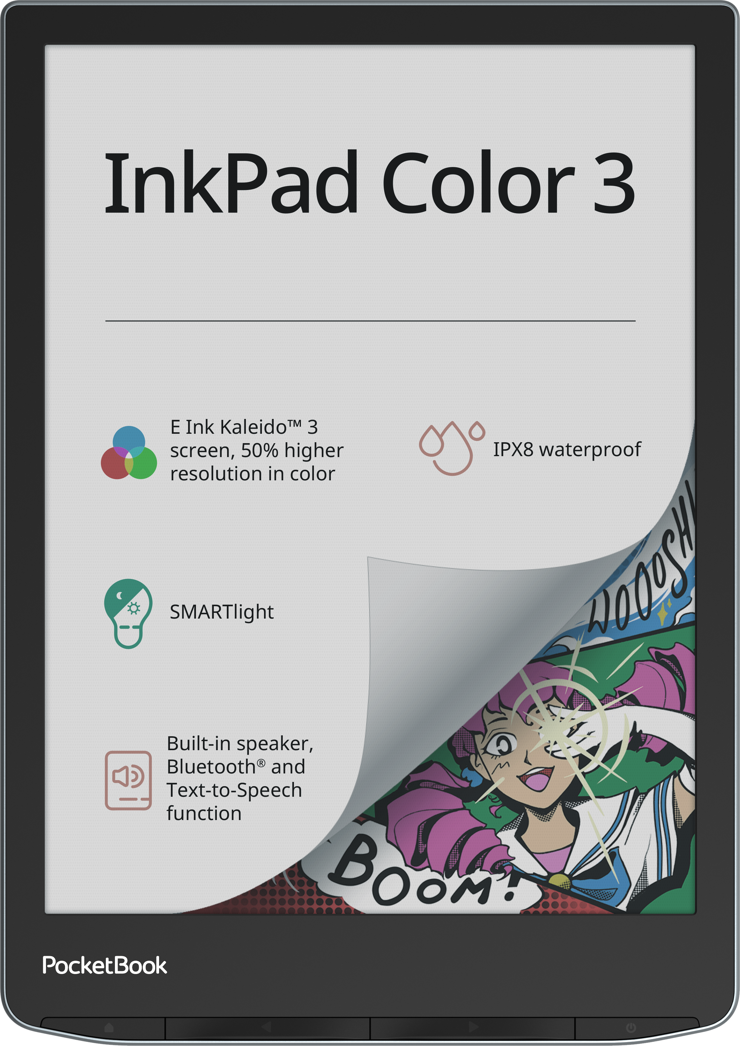 Pocketbook Readers GmbH PocketBook InkPad Color 3 eReader stormy sea mit 300 DPI 32GB PB743K3-1-WW-B
