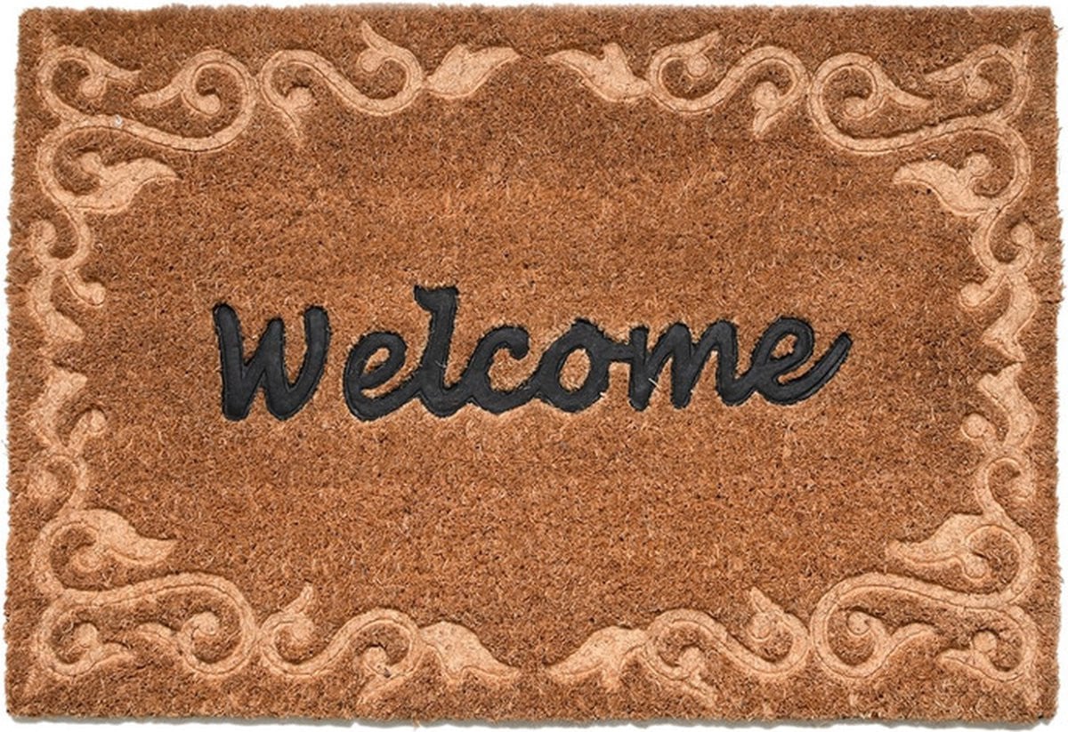 Bruine Kokos Deurmat Welcome - 60 x 40 cm - Schoonloopmat