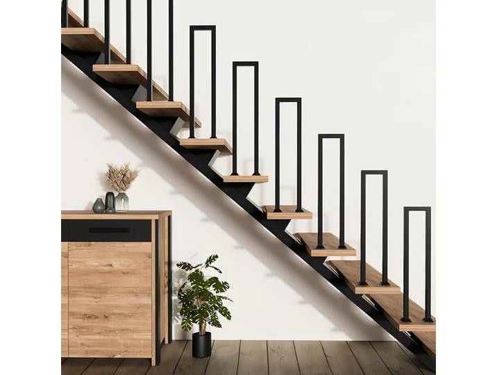 1 main courante d'escalier en forme de U, adaptée aux marches intérieures et extérieures, main courante antidérapante, adaptée aux personnes âgées et aux enfants, main courante de marche en fer forgé